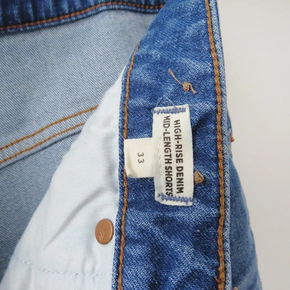 Madewell High Rise Denim Mid Length Shorts Size 33 - Picture 4 of 14